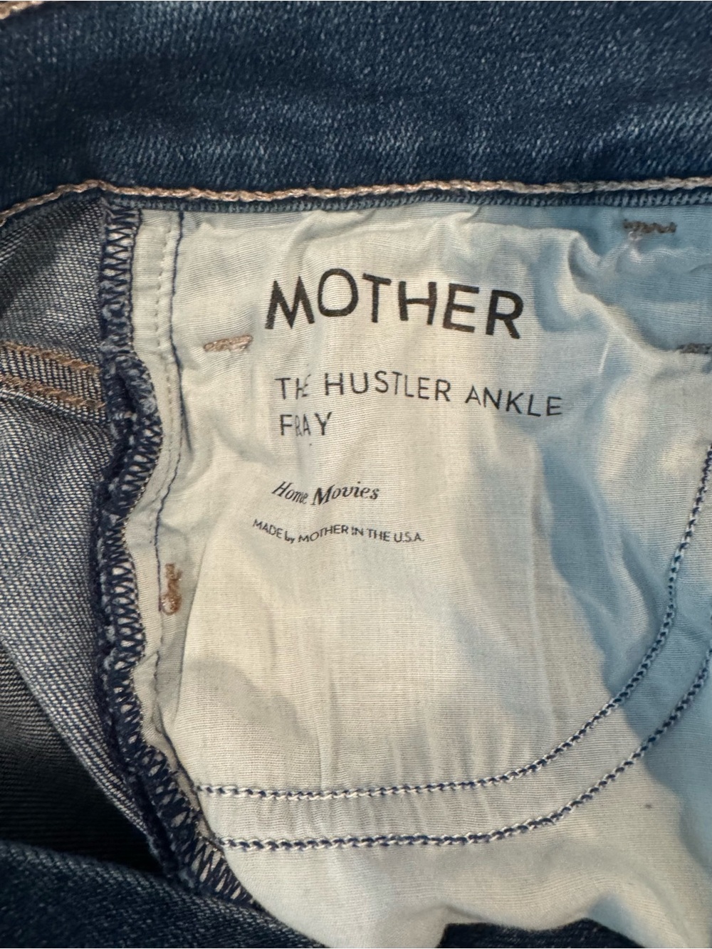 MOTHER The Hustler Ankle Fray Jeans - Denim Blue